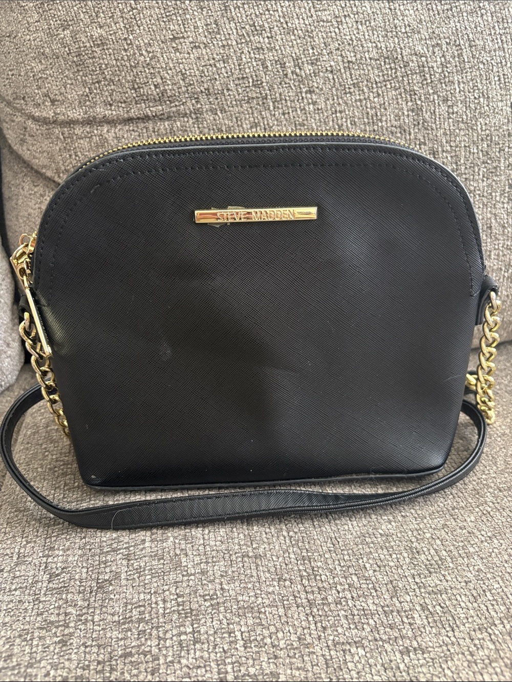 Steve Madden Black Crossbody Bag with Gold Accents